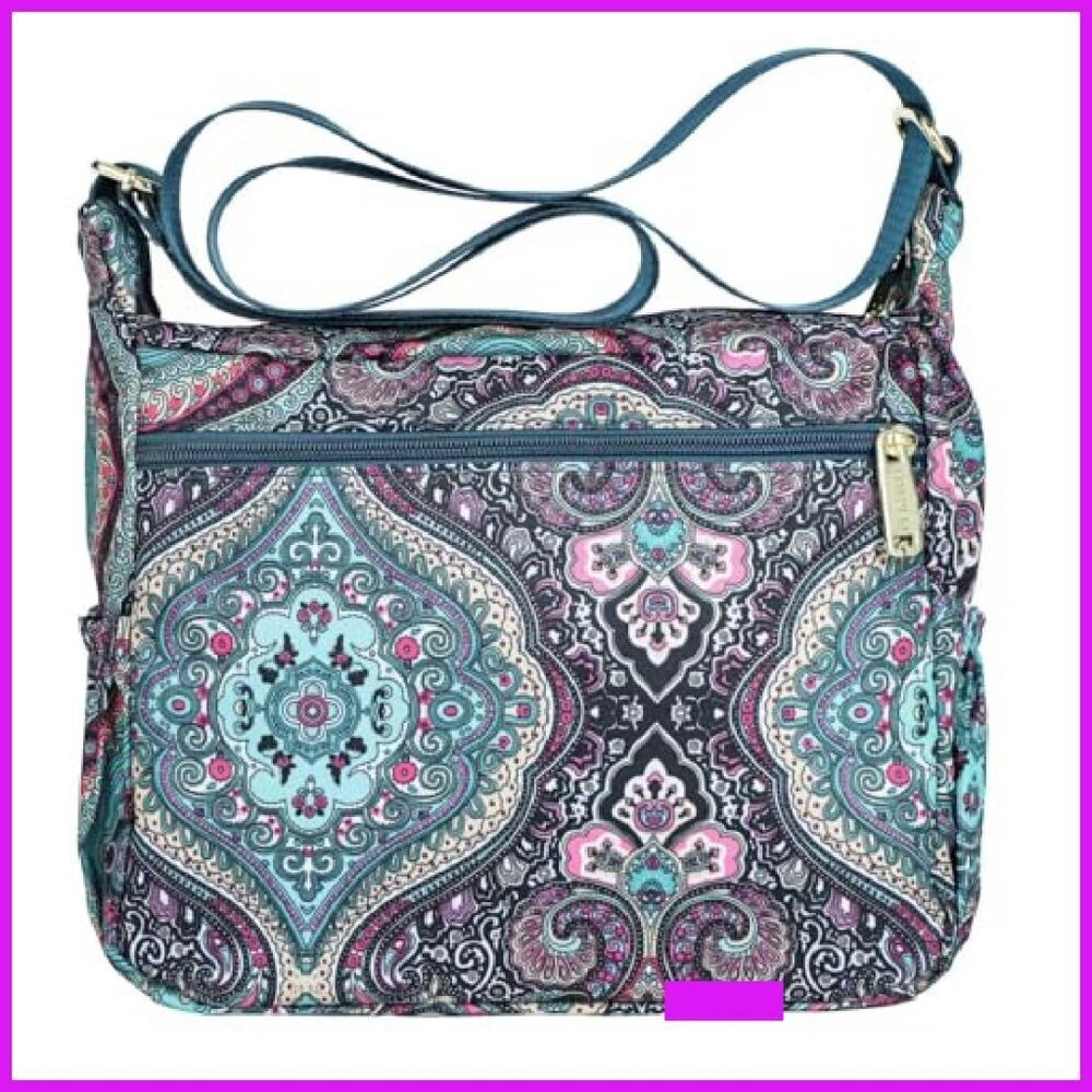 Lightweight Nylon Tote Crossbody Satchel Multiple Pockets Anti-Theft Design - Picture 6 of 8